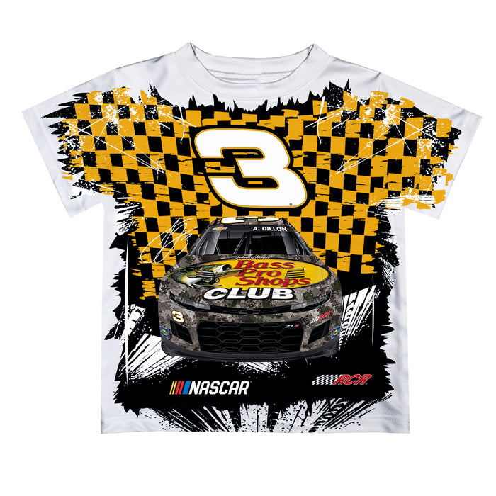 Auston Dillon Vive La Fete NASCAR Checkered Racing Car T-Shirt - Gold
