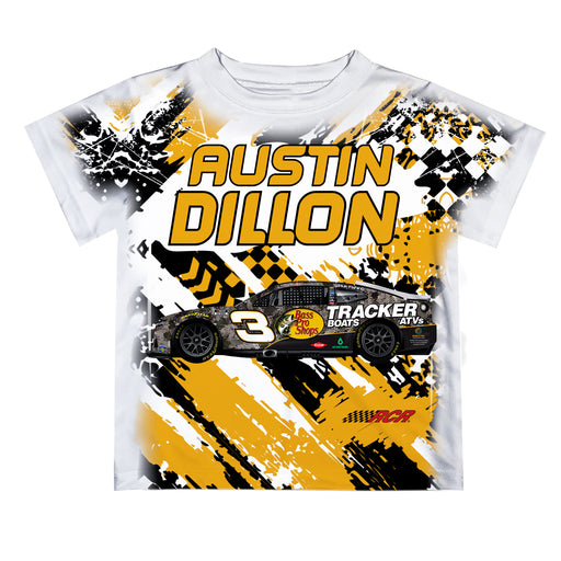 Austin Dillon Vive La Fete NASCAR Abstract Kids T-Shirt - Gold
