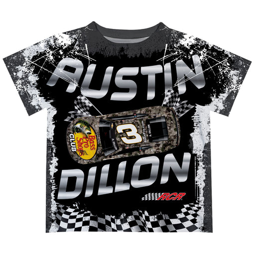 Austin Dillon NASCAR Black Abstract Kids Tshirt