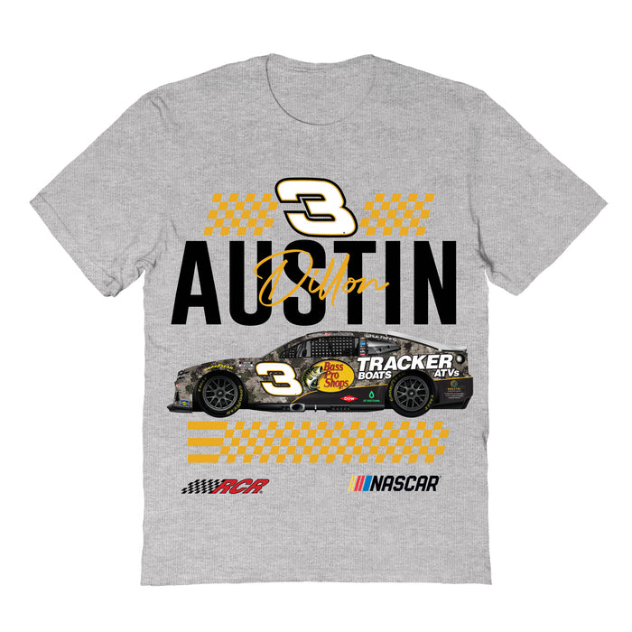Austin Dillon NASCAR Name Grid Classic Cotton T-Shirt  - Grey