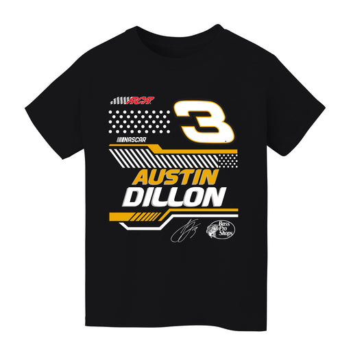 Austin Dillon NASCAR Geometric Classic Front Cotton T-Shirt - Black