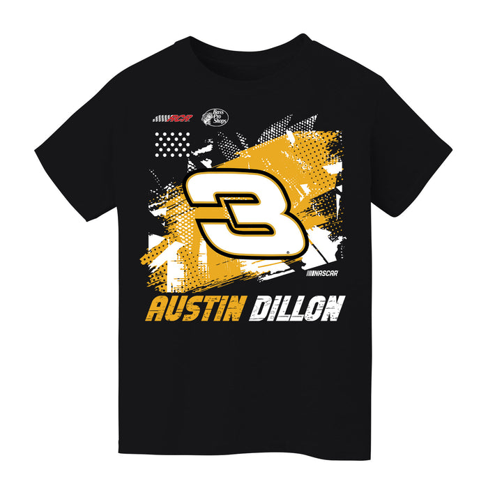 Austin Dillon NASCAR Fire number Cotton T-Shirt  - Black