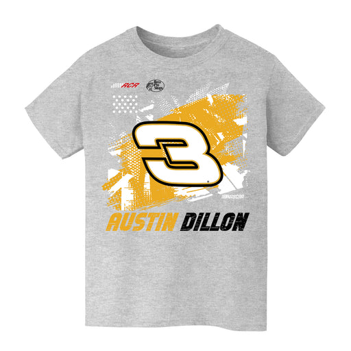 Austin Dillon NASCAR Abstract Check Halftones Cotton T-Shirt - Grey