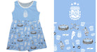 Argentina National Team Repeat Print Hand Sketched Impressions Artwork Light Blue Tank Top Dress - Vive La Fête - Online Apparel Store