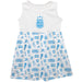 Argentina National Soccer Team Girls Repeat Print Impressions White Sleeveless Tank Dress