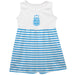 Argentina National Soccer Team Girls White Sleeveless Tank Dress Light blue Stripes on Skirt