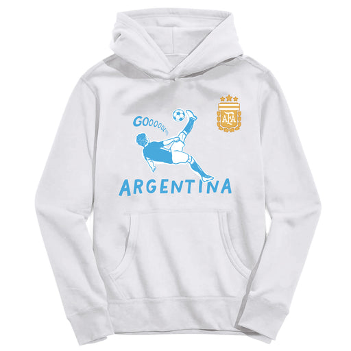 Argentina National Soccer Team Youth White Pullover Cotton Hoodie