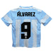 Argentina National Team Julian Alvarez Game Day Light Blue Boys Stripes Fashion Football Jersey - Vive La Fête - Online Apparel Store