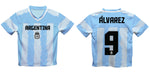 Argentina National Team Julian Alvarez Game Day Light Blue Boys Stripes Fashion Football Jersey - Vive La Fête - Online Apparel Store