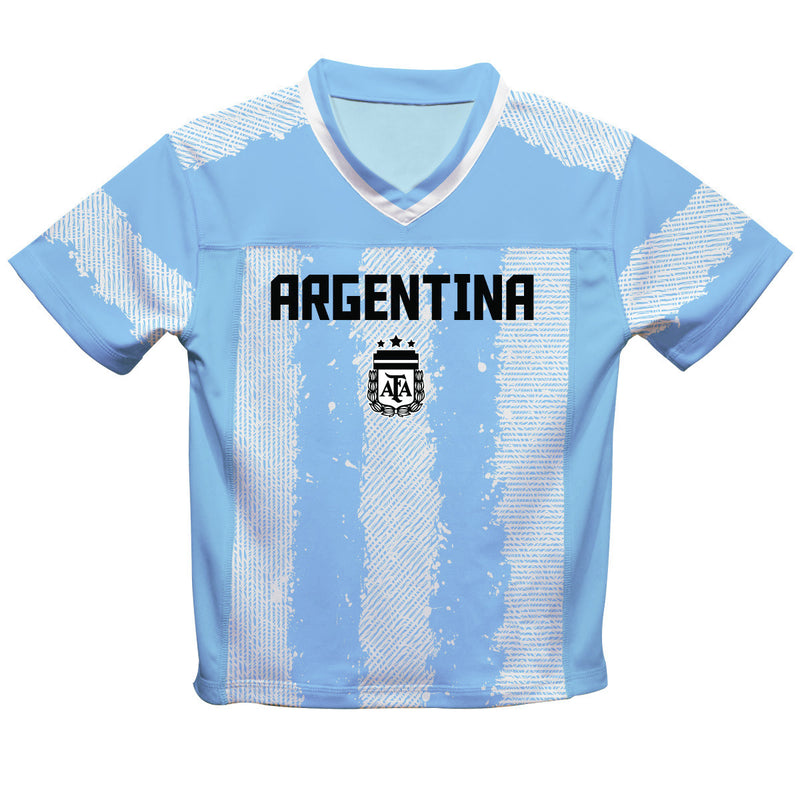 Argentina National Team Julian Alvarez Game Day Light Blue Boys Stripes Fashion Football T-Shirt