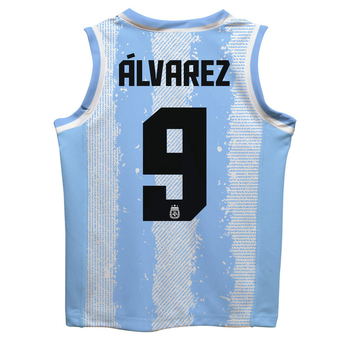 Argentina National Team Julian Alvarez Boys Stripe Fashion Basketball Jersey - Vive La Fête - Online Apparel Store