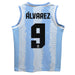 Argentina National Team Julian Alvarez Boys Stripe Fashion Basketball Jersey - Vive La Fête - Online Apparel Store