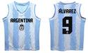 Argentina National Team Julian Alvarez Boys Stripe Fashion Basketball Jersey - Vive La Fête - Online Apparel Store