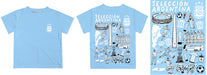 Argentina National Team Hand Sketched Impressions Artwork Boys Light Blue Short Sleeve Tee Shirt - Vive La Fête - Online Apparel Store
