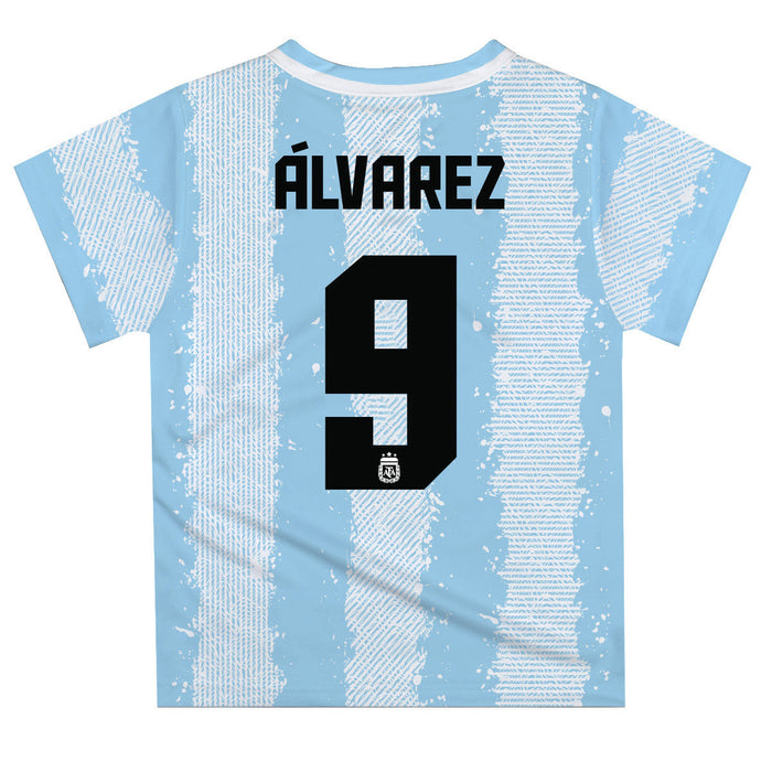 Argentina National Team Julian Alvarez Boys Game Day Light Blue With White Short SleeveTee - Vive La Fête - Online Apparel Store