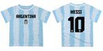 Argentina National Team Lionel Messi Boys Game Day Light Blue With White Short SleeveTee - Vive La Fête - Online Apparel Store