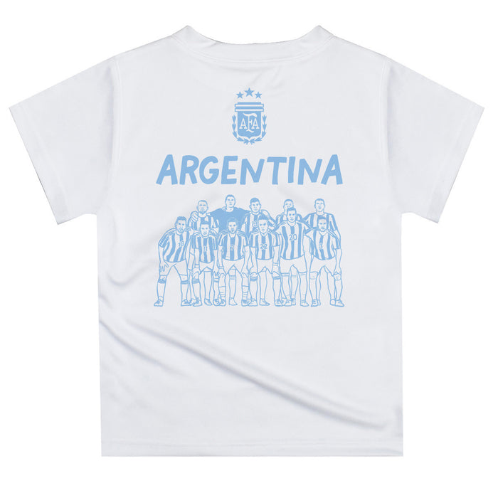 Argentina National Team Design Soccer on Front Impressions Artwork Boys White Short Sleeve Tee Shirt - Vive La Fête - Online Apparel Store