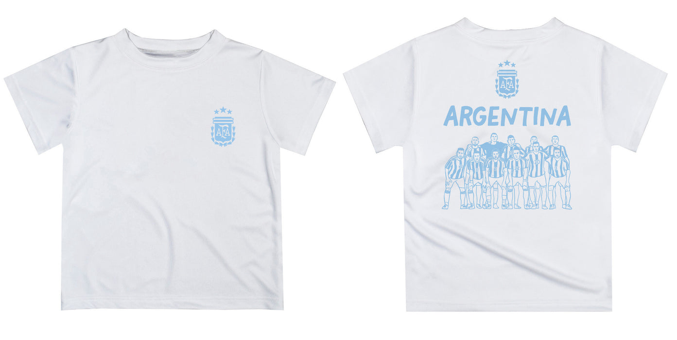 Argentina National Team Design Soccer on Front Impressions Artwork Boys White Short Sleeve Tee Shirt - Vive La Fête - Online Apparel Store
