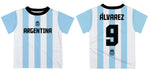 Argentina National Team Julian Alvarez Boys Game Day Light Blue With White Short SleeveTee - Vive La Fête - Online Apparel Store