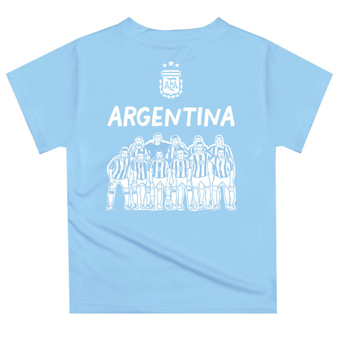 Argentina National Team Design Soccer on Front Impressions Artwork Boys Light Blue Short Sleeve Tee Shirt - Vive La Fête - Online Apparel Store