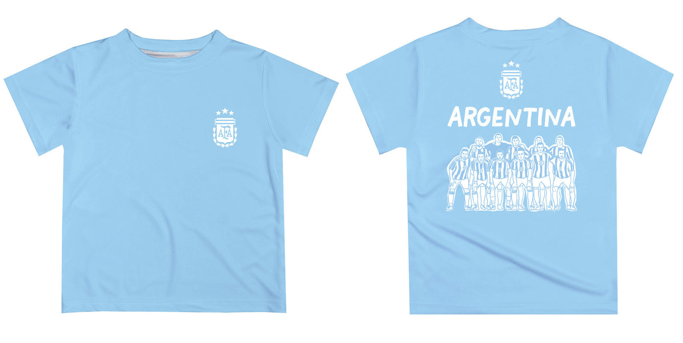 Argentina National Team Design Soccer on Front Impressions Artwork Boys Light Blue Short Sleeve Tee Shirt - Vive La Fête - Online Apparel Store