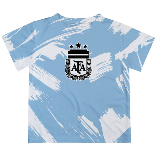 Argentina National Soccer Team Paint Brush Boys Game Day Light Blue Short Sleeve Tee