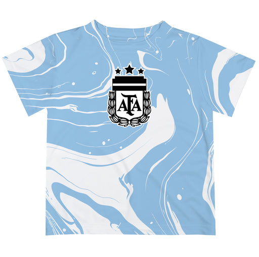 Argentina National Soccer Team Marble Boys Game Day Light Blue Short Sleeve Tee