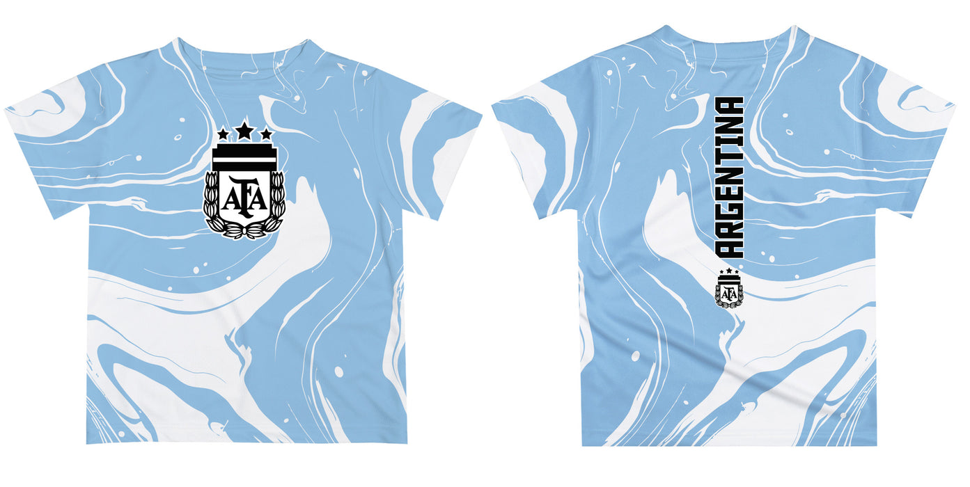 Argentina National Soccer Team Marble Boys Game Day Light Blue Short Sleeve Tee - Vive La Fête - Online Apparel Store
