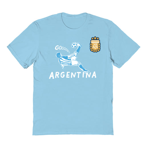 Argentina National Soccer Team Impressions Artwork Light Blue Youth Cotton T-Shirt