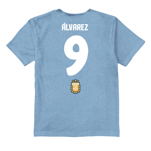 Argentina National Soccer Team Impressions Artwork Light Blue Youth Cotton T-Shirt - Vive La Fête - Online Apparel Store