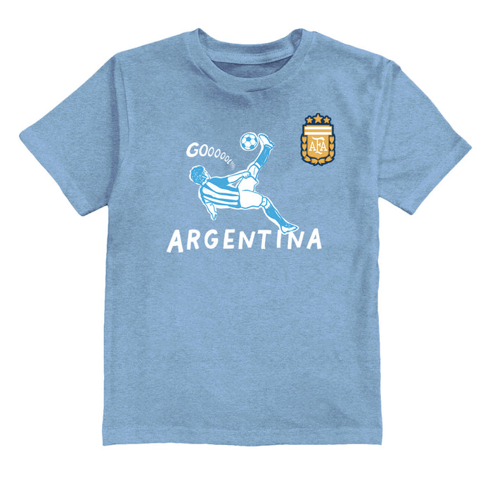 Argentina National Soccer Team Impressions Artwork Light Blue Youth Cotton T-Shirt