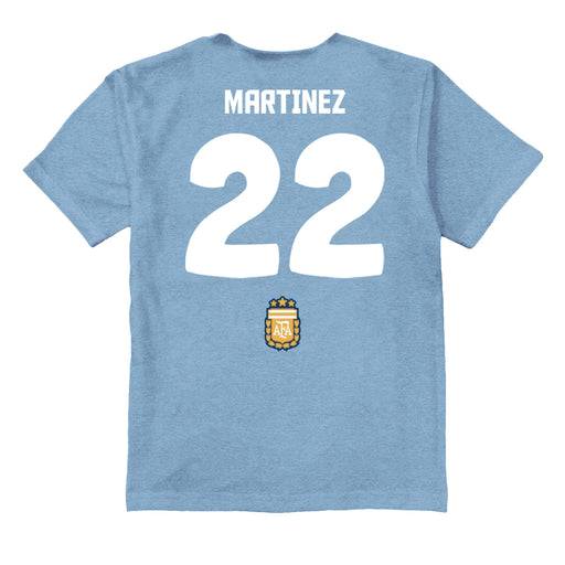 Argentina National Soccer Team Impressions Artwork Light Blue Youth Cotton T-Shirt - Vive La Fête - Online Apparel Store