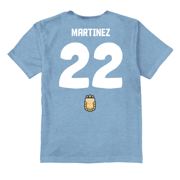 Argentina National Soccer Team Impressions Artwork Light Blue Youth Cotton T-Shirt - Vive La Fête - Online Apparel Store