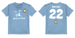 Argentina National Soccer Team Impressions Artwork Light Blue Youth Cotton T-Shirt - Vive La Fête - Online Apparel Store