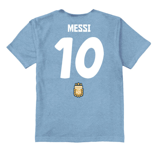 Argentina National Soccer Team Impressions Artwork Light Blue Youth Cotton T-Shirt - Vive La Fête - Online Apparel Store