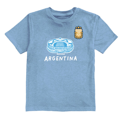 Argentina National Soccer Team Impressions Artwork Light Blue Youth Cotton T-Shirt