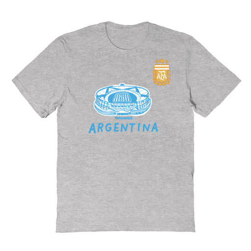 Argentina National Soccer Team Impressions Artwork Grey Youth Cotton T-Shirt