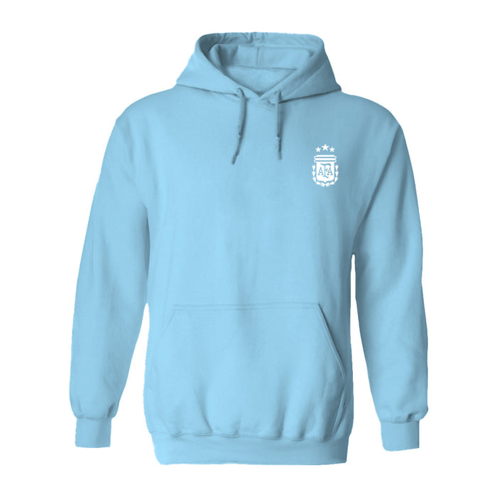 Argentina National Soccer Team Impressions Artwork Women Light Blue Cotton Fleece Long Sleeve Hoodie