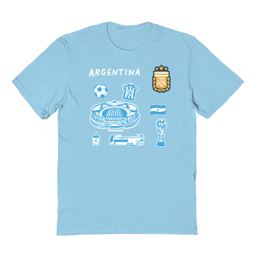 Argentina National Soccer Team Womens Light Blue Cotton Tshirt