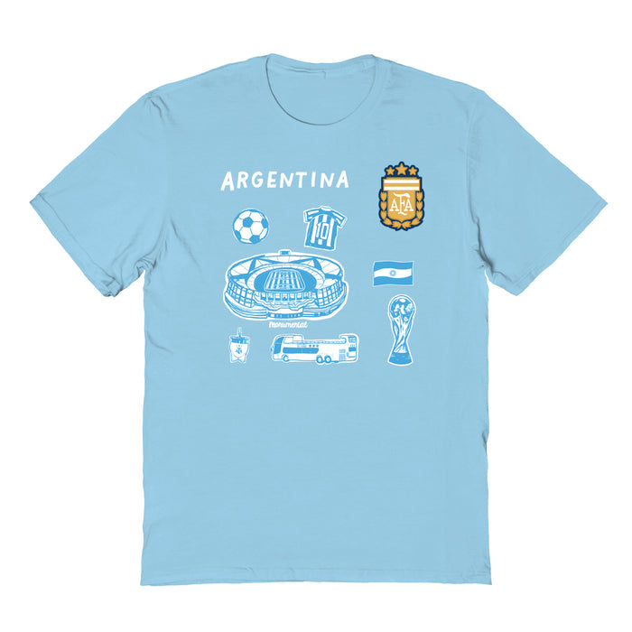 Argentina National Soccer Team Womens Light Blue Cotton Tshirt