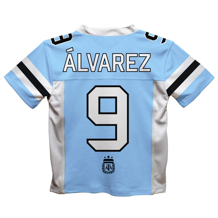 Argentina National Team Julian Alvarez Game Day Ligth Blue Mens Fashion Football Jersey - Vive La Fête - Online Apparel Store