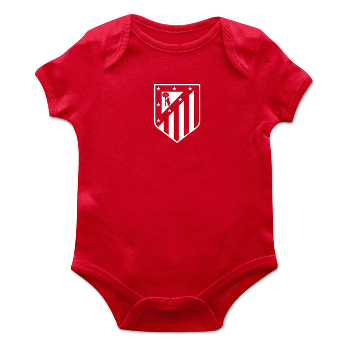 Atletico de Madrid Infant Red Short Sleeve Bodysuit With Logo