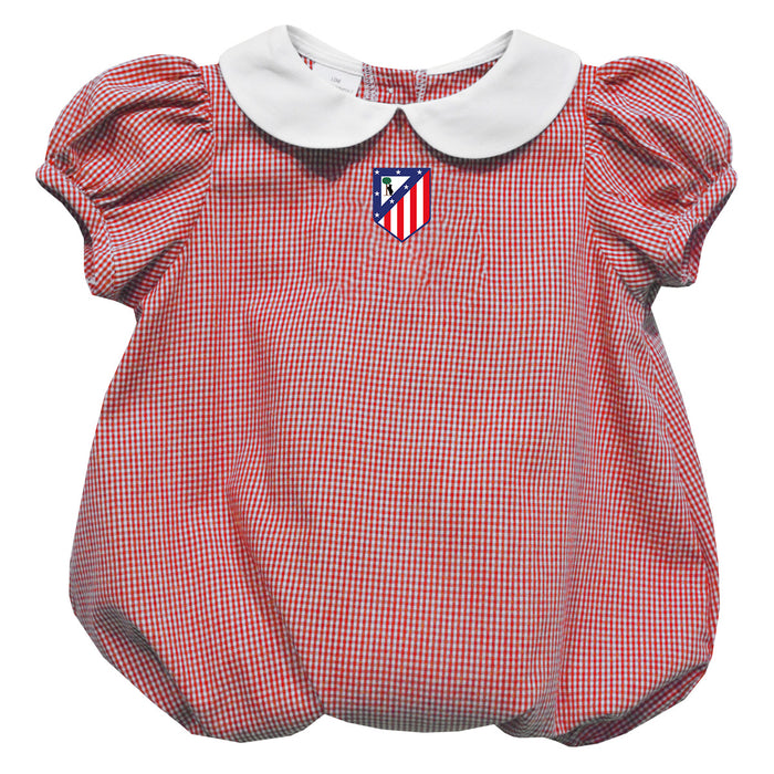 Atletico de Madrid Vive La Fete Gingham Puffy Bubble Dress - Red