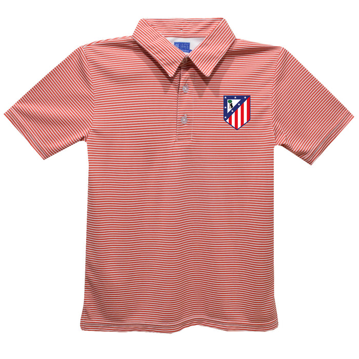 Atletico de Madrid Vive La Fete Pencil Stripe Polo - Red