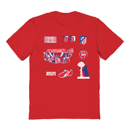 Atletico de Madrid Womens Red Cotton Tshirt