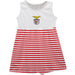 SL Benfica Girls Sleeveless Tank Dress Solid Red and White Logo Stripes