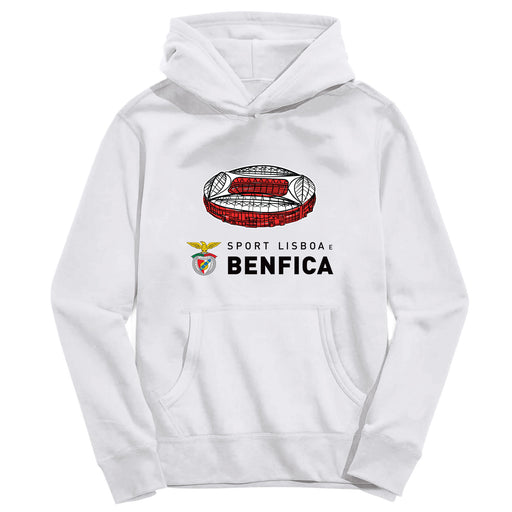 SL Benfica Youth White Pullover Cotton Hoodie