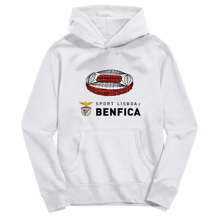 SL Benfica Youth White Pullover Cotton Hoodie