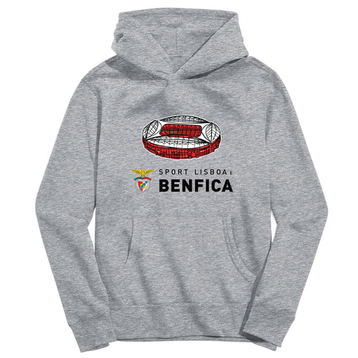 SL Benfica Youth Grey Pullover Cotton Hoodie