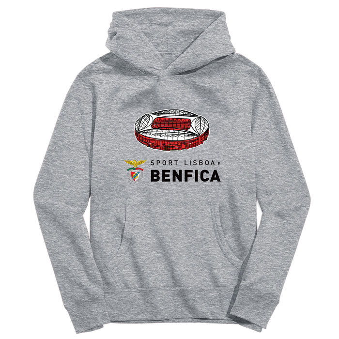 SL Benfica Youth Grey Pullover Cotton Hoodie